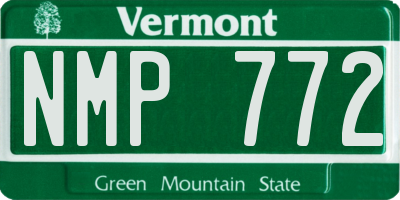 VT license plate NMP772