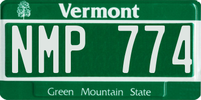 VT license plate NMP774