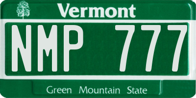 VT license plate NMP777