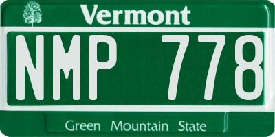 VT license plate NMP778