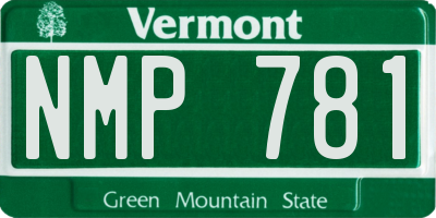 VT license plate NMP781