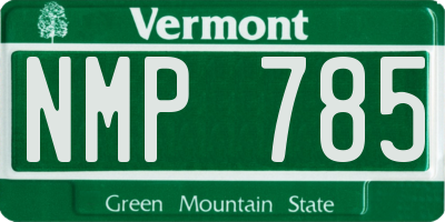 VT license plate NMP785
