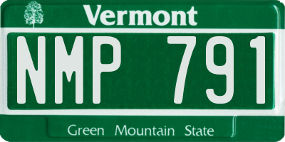 VT license plate NMP791