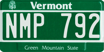 VT license plate NMP792