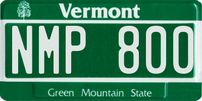 VT license plate NMP800