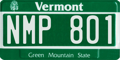 VT license plate NMP801