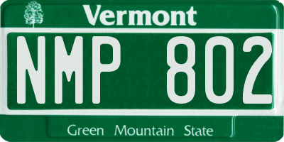 VT license plate NMP802