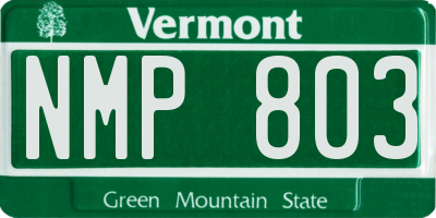 VT license plate NMP803