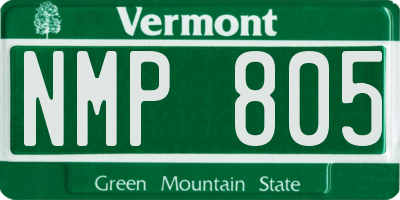 VT license plate NMP805
