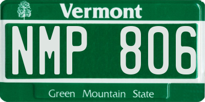 VT license plate NMP806