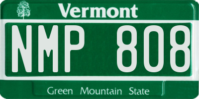 VT license plate NMP808