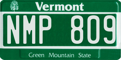 VT license plate NMP809