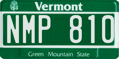 VT license plate NMP810