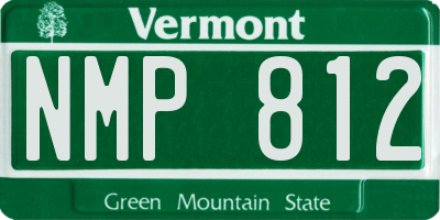 VT license plate NMP812