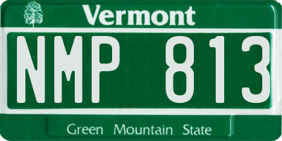 VT license plate NMP813