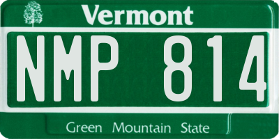 VT license plate NMP814