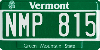 VT license plate NMP815