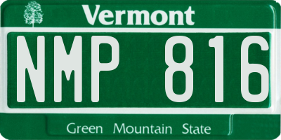 VT license plate NMP816