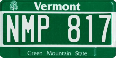 VT license plate NMP817
