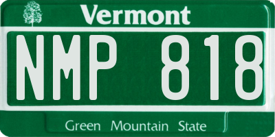 VT license plate NMP818