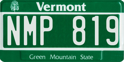 VT license plate NMP819