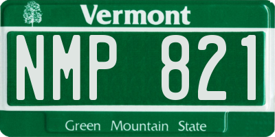 VT license plate NMP821