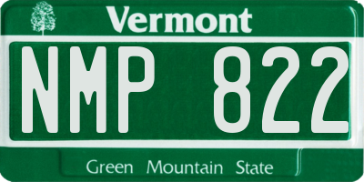 VT license plate NMP822