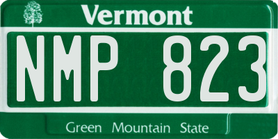 VT license plate NMP823