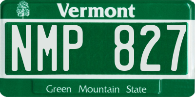 VT license plate NMP827