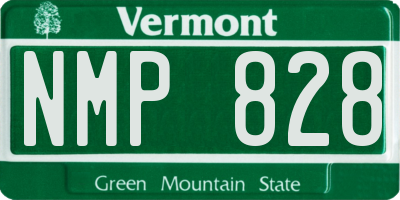 VT license plate NMP828