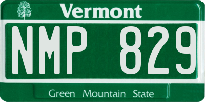 VT license plate NMP829