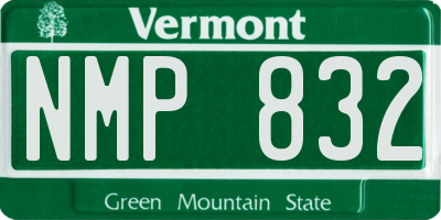 VT license plate NMP832