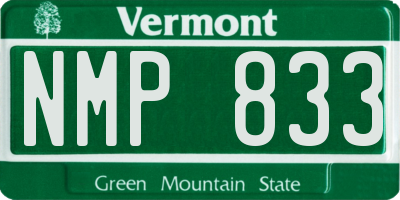 VT license plate NMP833