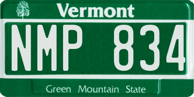 VT license plate NMP834