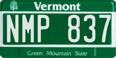 VT license plate NMP837