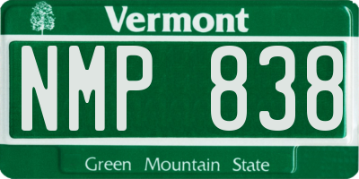 VT license plate NMP838