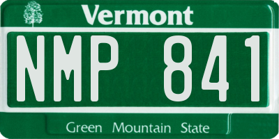 VT license plate NMP841
