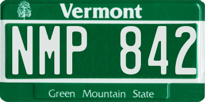 VT license plate NMP842