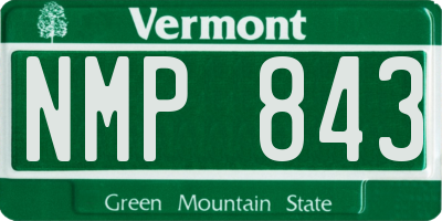 VT license plate NMP843