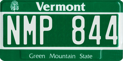 VT license plate NMP844