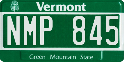 VT license plate NMP845