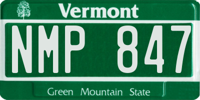 VT license plate NMP847