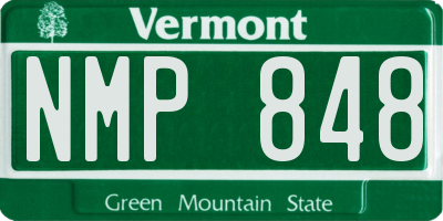 VT license plate NMP848