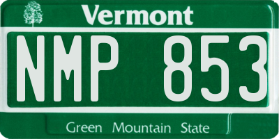 VT license plate NMP853