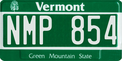 VT license plate NMP854