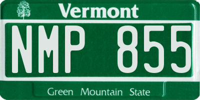 VT license plate NMP855