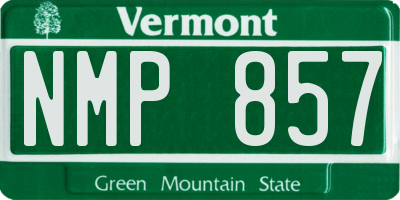 VT license plate NMP857
