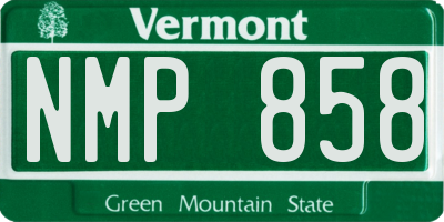 VT license plate NMP858