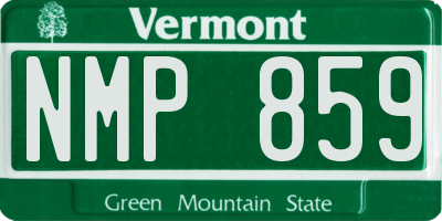 VT license plate NMP859