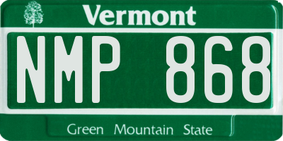 VT license plate NMP868